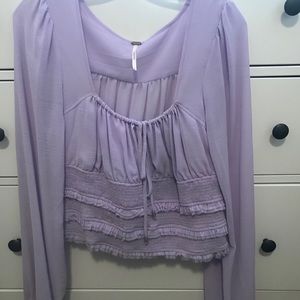 Free people smocked chiffon blouse